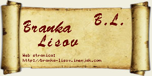 Branka Lisov vizit kartica